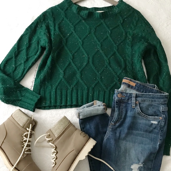 Ultra Flirt Sweaters - Green Colorful Speck Sweater